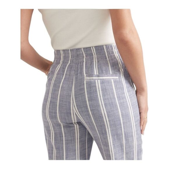 Marine Layer Women’s Elle Relaxed Crop Pant size XL Skipper Blue Stripe - Picture 3 of 7